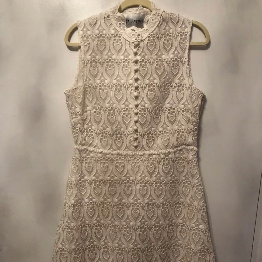 Valentino Antique White Lace Dress Size 10